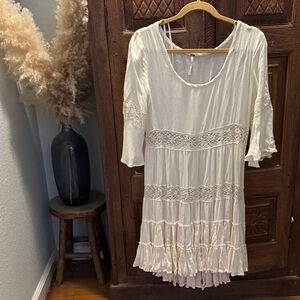 Free People Cream Mini Dress